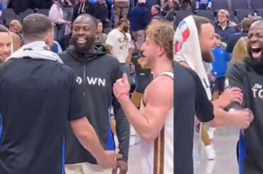 Steph Curry, Klay Thompson and Draymond laugh after Podz tried to join convo 😂