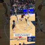 Washington Wizards Alex Sarr loses the ball, it hits Aaron Gordon in the head and goes in the basket