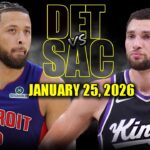 Detroit Pistons vs Sacramento Kings Full Game Highlights – January 25, 2026 | NBA Season