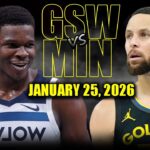 Golden State Warriors vs Minnesota Timberwolves Full Game Highlights – January 25, 2026 | NBA Season