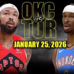 Oklahoma City Thunder vs Toronto Raptors Full Game Highlights – January 25, 2026 | NBA Seasonokcvs