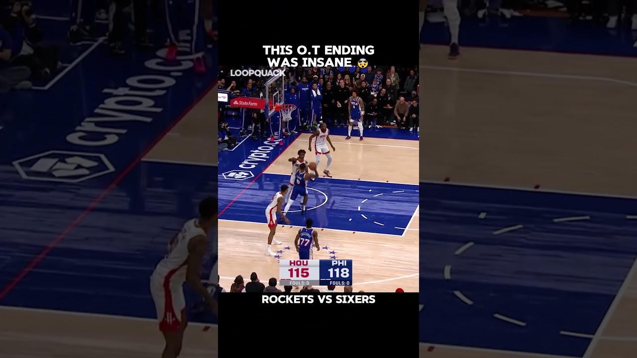 Overtime chaos in Rockets vs Sixers #nbashorts