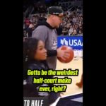 Got to be one of the weirdest half-court makes ever, right?? | #NBA
