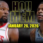 Houston Rockets vs Memphis Grizzlies Full Game Highlights – January 26, 2026 | NBA Season