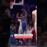 VJ Edgecombe with a HUGE block 🔥