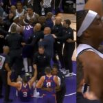 Suns vs Nets FIGHT after Egor Demin shoved Dillon Brooks to ground 😳