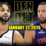 Denver Nuggets vs Detroit Pistons Full Game Highlights – January 27, 2026 | NBA Season