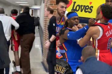 Jeremiah Fears getting held back in hallway after fight with Lu Dort 👀