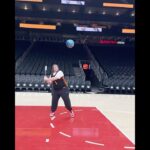 NBA arena trick shots with Trickshot Queen 😱 #trickshots #nba