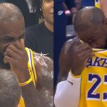 LeBron James crying after tribute video in return to Cleveland 🥺