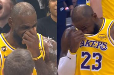 LeBron James crying after tribute video in return to Cleveland 🥺