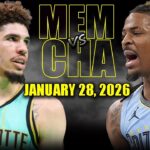 Memphis Grizzlies vs Charlotte Hornets Full Game Highlights – January 28, 2026 | NBA Season