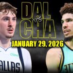 Dallas Mavericks vs Charlotte Hornets Full Game Highlights – January 29, 2026 | NBA Season