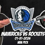 Dallas Mavericks vs Houston Rockets 1/31/26 NBA Free Picks & Prediction | NBA Tips