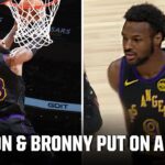 LIKE FATHER, LIKE SON 🔥 LeBron James & Bronny James FLUSH IT DOWN in Washington | NBA on ESPN