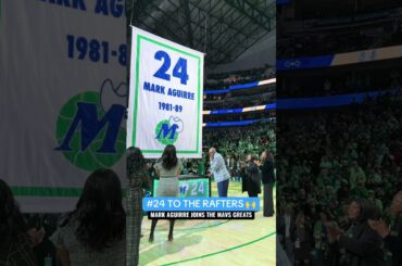 Up where it belongs. No. 24 forever ⬆️ #markaguirre #nba #dallasmavericks #retirement