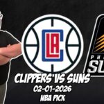Los Angeles Clippers vs Phoenix Suns  2/1/26 NBA Free Picks & Prediction | NBA Betting Tips