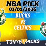 Milwaukee Bucks vs Boston Celtics 2/1/26 NBA Spread Prediction