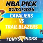 Cleveland Cavaliers vs Portland Trail Blazers  Pick 2/1/26 NBA Pick Prediction