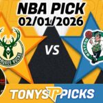 Milwaukee Bucks vs. Boston Celtics Pick 2/1/26 NBA Pick Prediction
