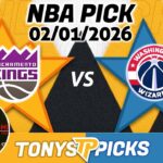 Sacramento Kings vs. Washington Wizards  Pick 2/1/26 NBA Pick Prediction