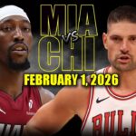 Miami Heat vs Chicago Bulls Full Game Highlights – February 1, 2026 | NBA Season