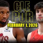 Cleveland Cavaliers vs Portland Trail Blazers Full Game Highlights – February 1, 2026 | NBA Season