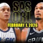 San Antonio Spurs vs Orlando Magic Full Game Highlights – February 1, 2026 | NBA Season
