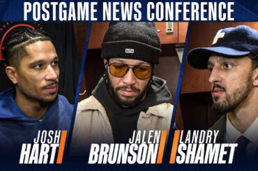 Josh Hart, Landry Shamet and Jalen Brunson discuss Shamet's big night in Knicks win over LA