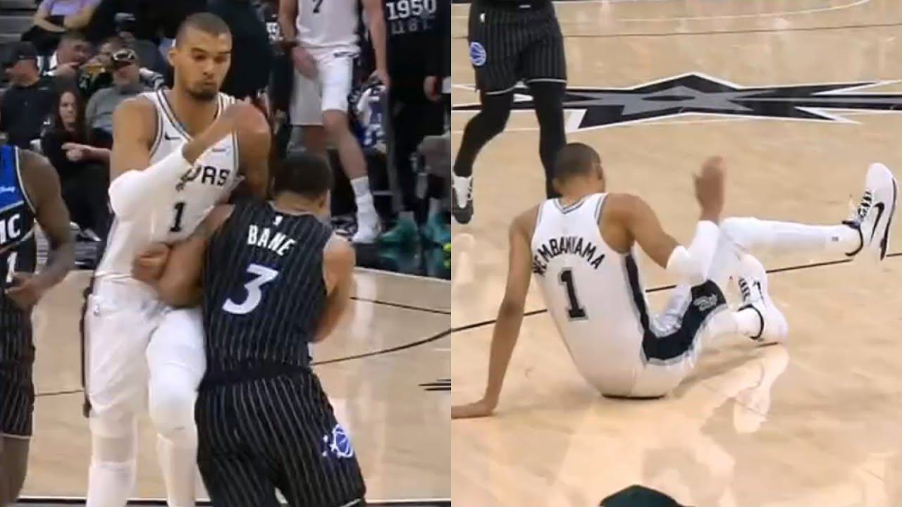 Desmond Bane flagrant foul for bumping Victor Wembanyama to ground