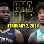 Charlotte Hornets vs New Orleans Pelicans Full Game Highlights – February 2, 2026 | NBA Season