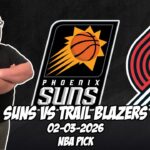 Phoenix Suns vs Portland Trail Blazers 2/3/26 NBA Free Picks & Prediction | NBA Betting Tips