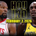 Houston Rockets vs Indiana Pacers Full Game Highlights – February 2, 2026 | NBA Season