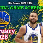 GOLDEN STATE WARRIORS SCHEDULE FEBRUARY 2026 | Warriors Full Games Schedule