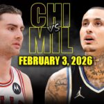 Milwaukee Bucks vs Chicago Bulls Full Game Highlights – February 3, 2026 | NBA Season