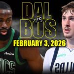 Dallas Mavericks vs Boston Celtics Full Game Highlights – February 3, 2026 | NBA Season