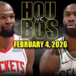 Houston Rockets vs Boston Celtics Full Game Highlights – February 4, 2026 | NBA Season