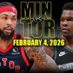 Minnesota Timberwolves vs Toronto Raptors Full Game Highlights – February 4, 2026 | NBA Season
