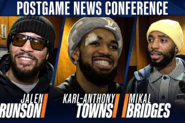 Jalen Brunson, Karl-Anthony Towns and Mikal Bridges on Knicks double OT win vs. Nuggets