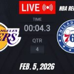 NBA LIVE! Philadelphia 76ers vs Los Angeles Lakers | February 5, 2026 | Sixers vs Lakers | 2K26