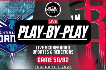 🔴LIVE - Charlotte Hornets vs Houston Rockets - Play-By-Play & Reactions (2/5/26)