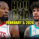 Houston Rockets vs Charlotte Hornets Full Game Highlights – February 5, 2026 | NBA Season