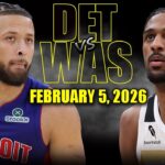 Detroit Pistons vs Washington Wizards Full Game Highlights – February 5, 2026 | NBA Season