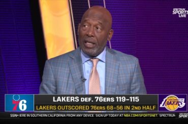 James Worthy reacts to Los Angeles Lakers beat Philadelphia 76ers 119-115; Austin Reaves: 35 PTS