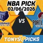 Memphis Grizzlies vs Portland Trail Blazers Pick 2/6/26 NBA Pick Prediction