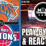 🔴LIVE - New York Knicks vs Detroit Pistons - Play-By-Play & Reactions (2/6/26)