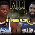 Minnesota Timberwolves vs New Orleans Pelicans Full Game Highlights – February 6, 2026 | NBA Season