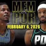 Memphis Grizzlies vs Portland Trail Blazers Full Game Highlights – February 6, 2026 | NBA Season