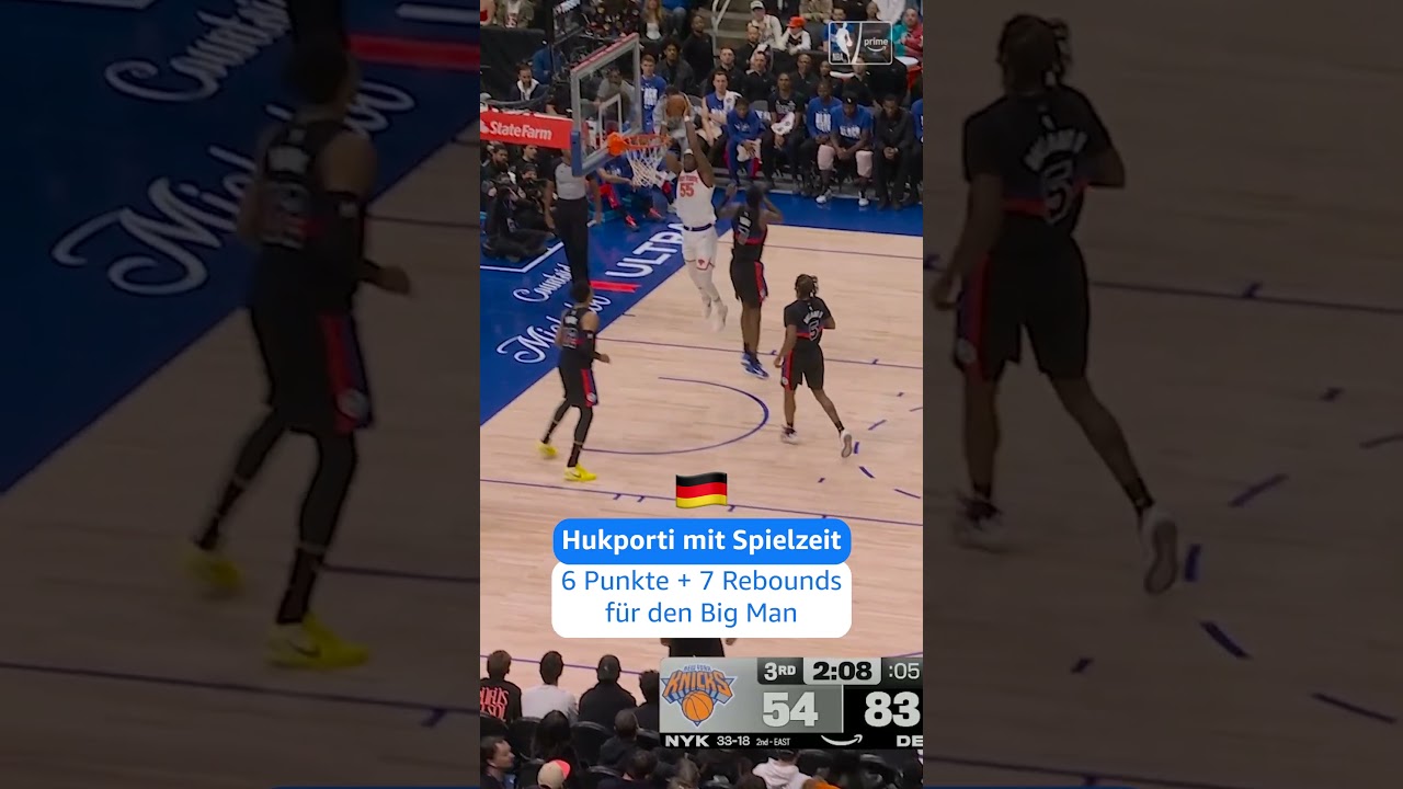 Ariel Hukporti konnte gegen die Detroit Pistons ein paar Minuten sammeln. 🇩🇪💪