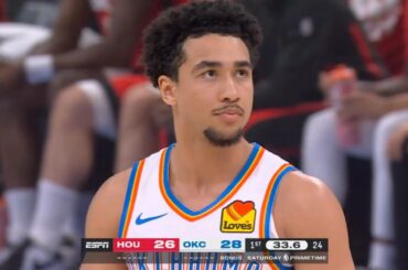 Jared McCain standing ovation and scores first bucket in OKC debut vs Rockets